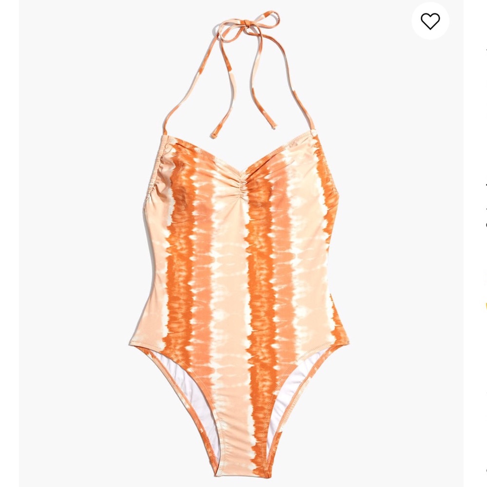 Madewell Drawstring Orange Tie Dye Swimsuit NWT